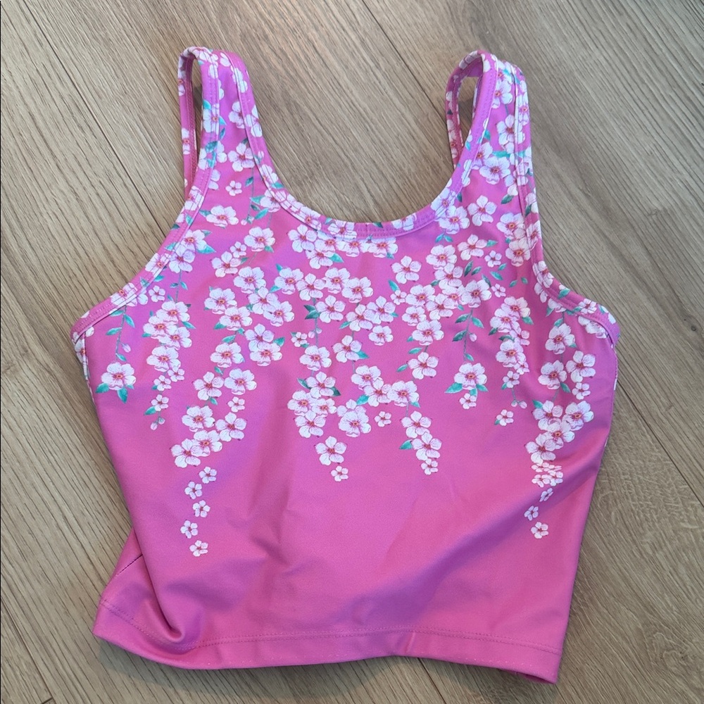 Cooldown Running Pink Floral Tank Top